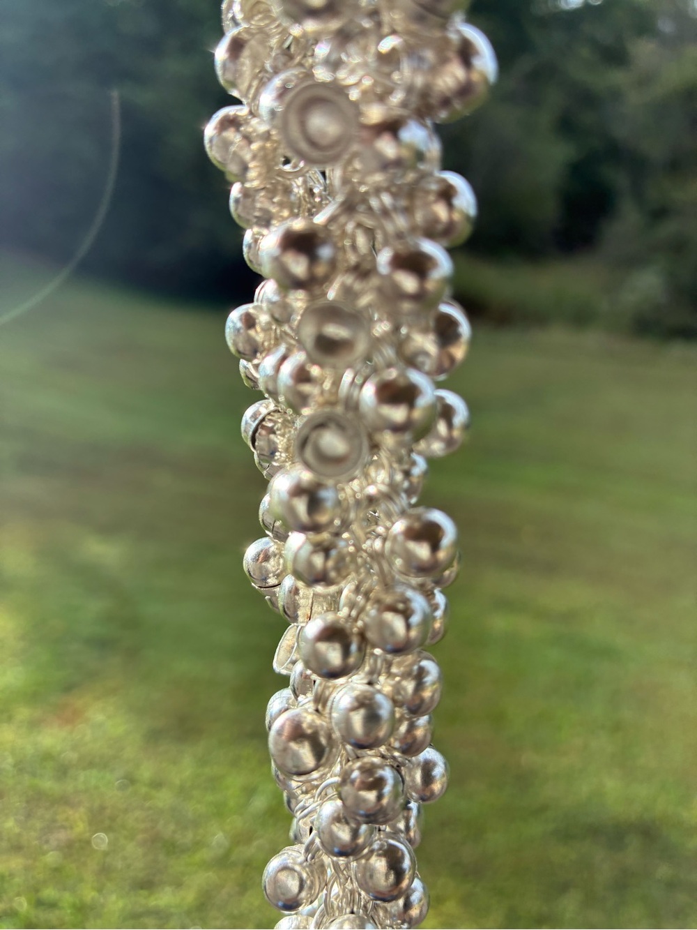 Elegant Silver Beaded Women's ankle bracelets common to India pa known as Payal